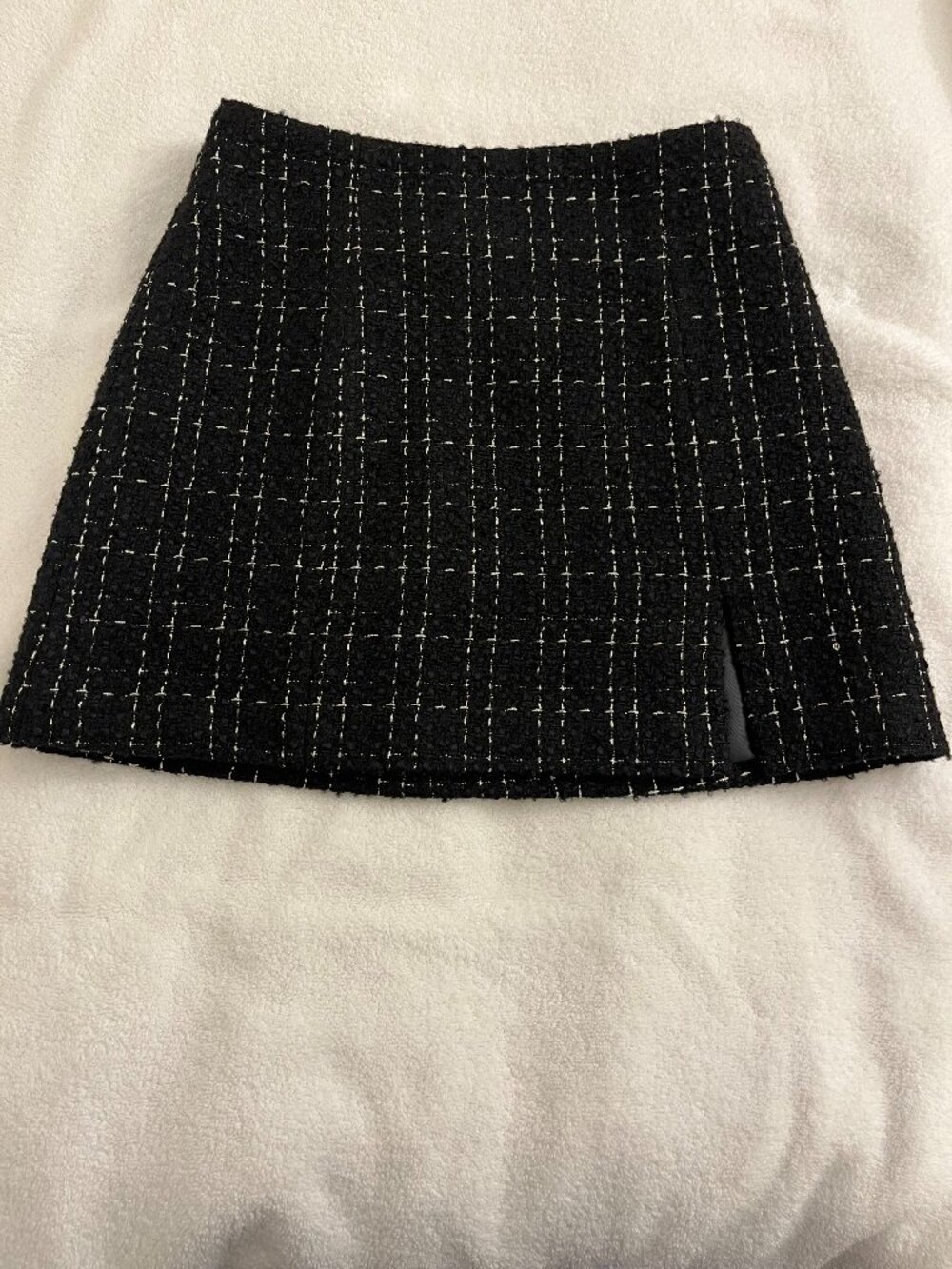 NWT ASTR the Label Black Tweed Skirt with stripe detail